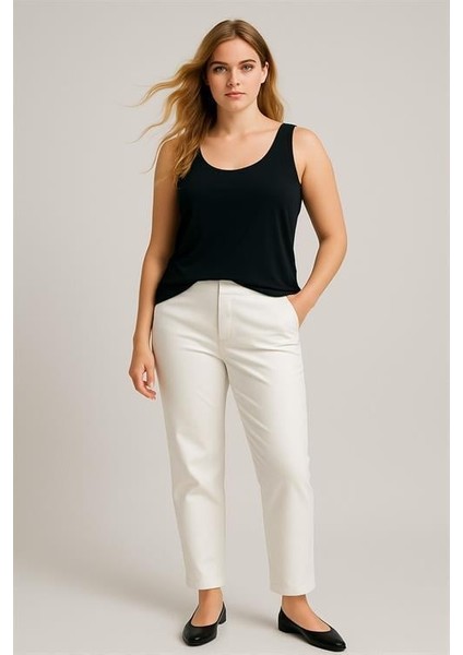 A Kesim Büyük Beden Pamuklu Kalın Askılı Atlet Tişört