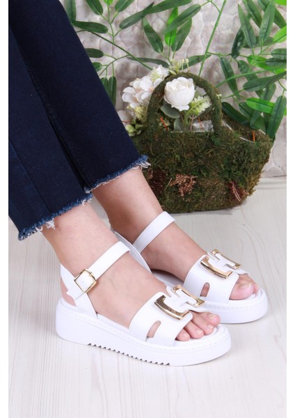 35611 Fancy Anatomik Rahat Toka Detaylı Kadın Sandalet