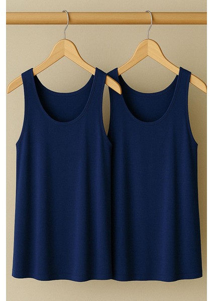 2 Adet A Kesim Rahat Kalıp Basic Kalın Askılı Atlet Tişört