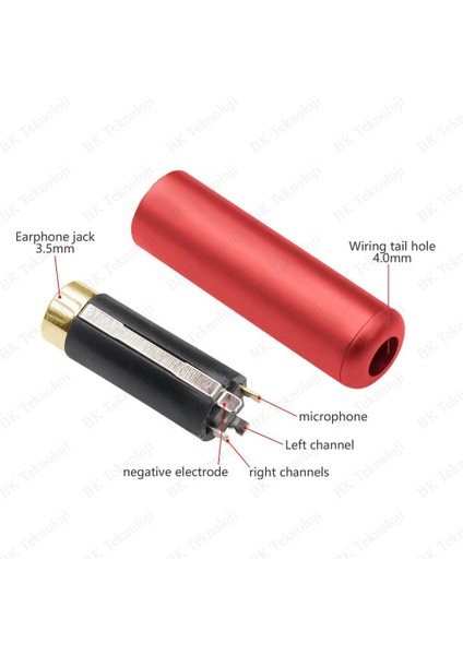 3.5mm 4 Kutuplu Trrs Dişi Lehimlenebilir Kulaklık Ses Tamir Jack