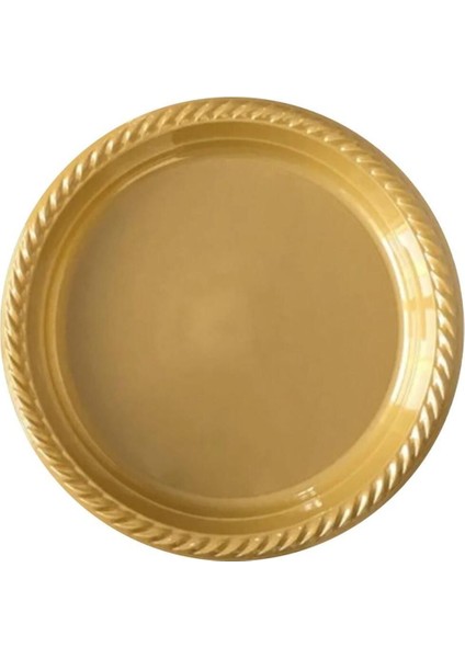 Kullan At Altın Renkli Parti Davet Plastik Tabak - 22 Cm. - 25 Adetlik Paket fiyatları