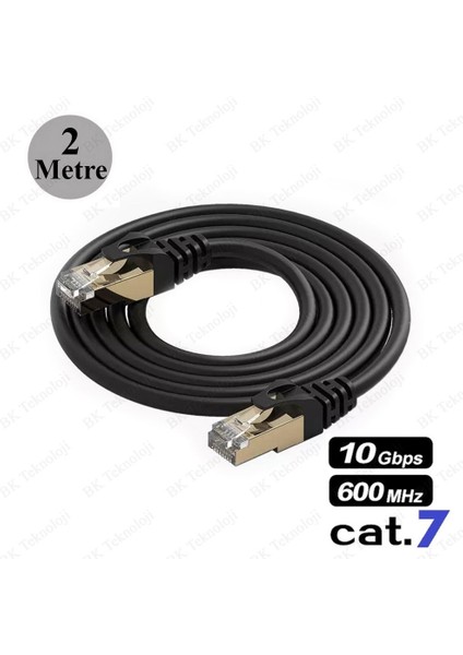 Ultra Hızlı Cat 7 Ethernet Kablosu Yüksek Hızlı Gigabit Internet Kablosu 2 Metre
