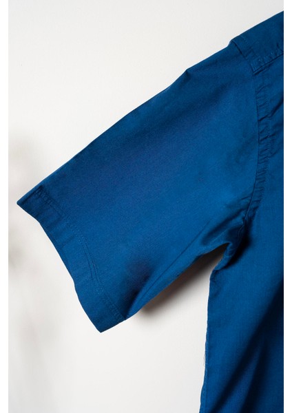 Erkek Comfort Fit Basic Kısa Kol Tek Cepli Yıkamalı Gabardin Gömlek Kansas Ss B01.251.428 - Lacivert