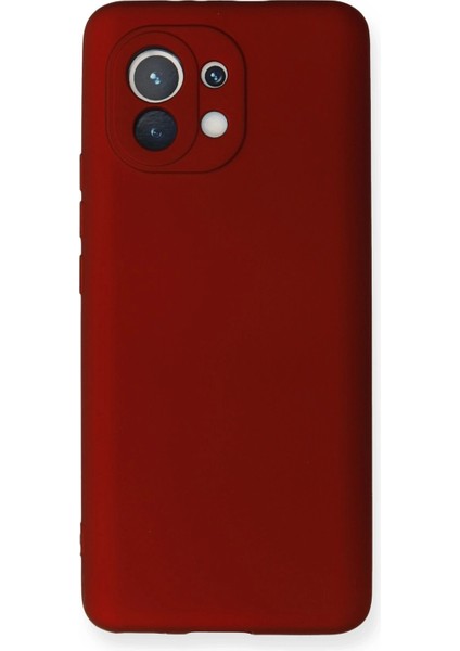 Xiaomi Mi 11 Kılıf First Silikon - Bordo Yktsn