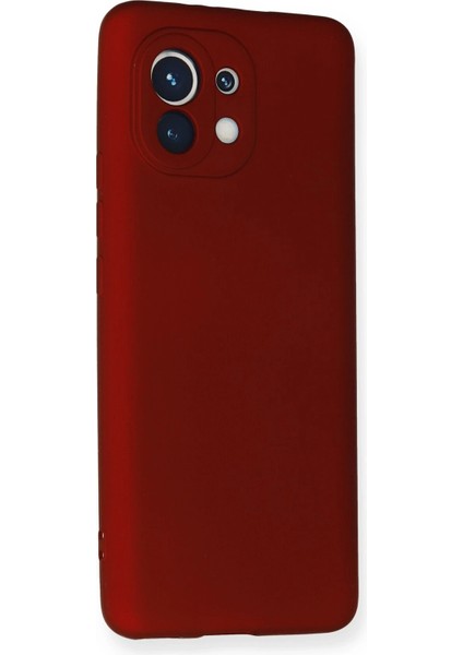 Xiaomi Mi 11 Kılıf First Silikon - Bordo Yktsn