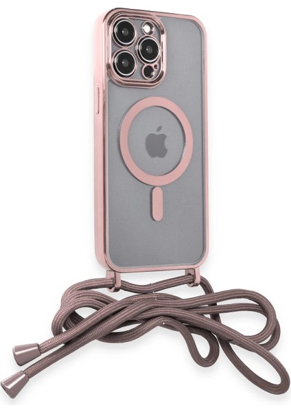 Iphone 12 Pro Kılıf Divo Lazer Askılı Magsafe Kapak - Pembe Yktsn