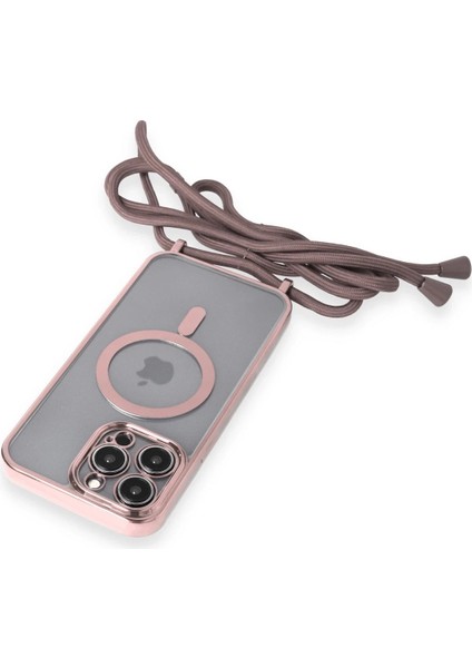 Iphone 12 Pro Kılıf Divo Lazer Askılı Magsafe Kapak - Pembe Yktsn