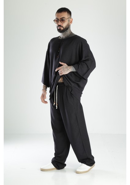 Oversize Siyah Keten Takım fiyatları