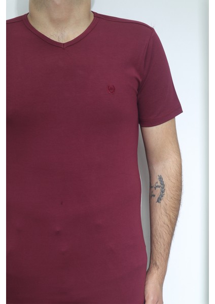 Fistan Store Erkek Düz Spor Kesim Dar Kalıp V - Yaka T-Shirt fiyatları