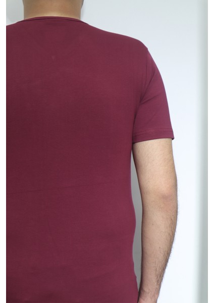 Fistan Store Erkek Düz Spor Kesim Dar Kalıp V - Yaka T-Shirt fırsatları