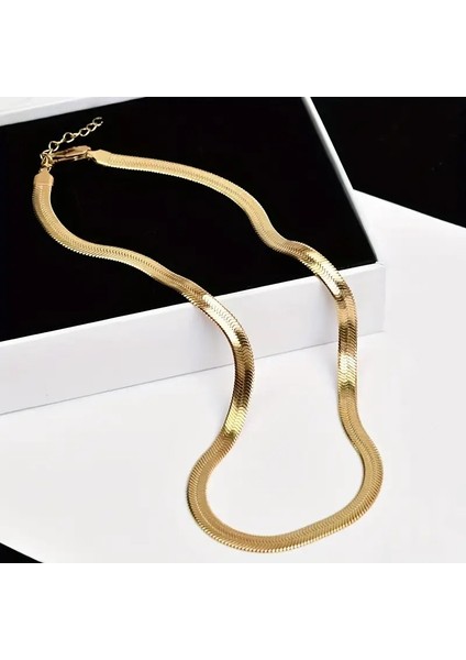 Çelik Kolye Italyan Ezme Model 0.3 mm Genişlik 60 cm Uzunluk Altın Sarısı Gold fiyatları