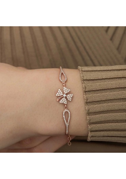 Gümüş Rose Yonca Bileklik fırsatları