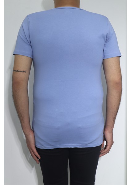 Fistan Store Erkek Düz Spor Kesim Dar Kalıp V - Yaka T-Shirt modelleri