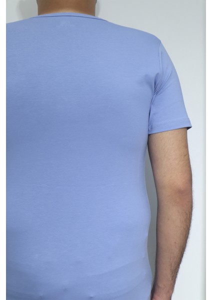 Fistan Store Erkek Düz Spor Kesim Dar Kalıp V - Yaka T-Shirt fırsatları