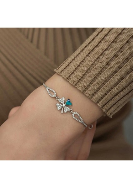 Gümüş Nazarlı Yonca Bileklik modelleri