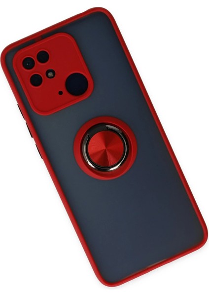 Xiaomi Poco C40 Kılıf Montreal Yüzüklü Silikon Kapak - Kırmızı Yktsn