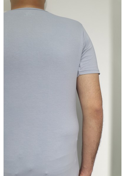 Fistan Store Erkek Düz Spor Kesim Dar Kalıp Bisiklet Yaka T-Shirt fırsatları