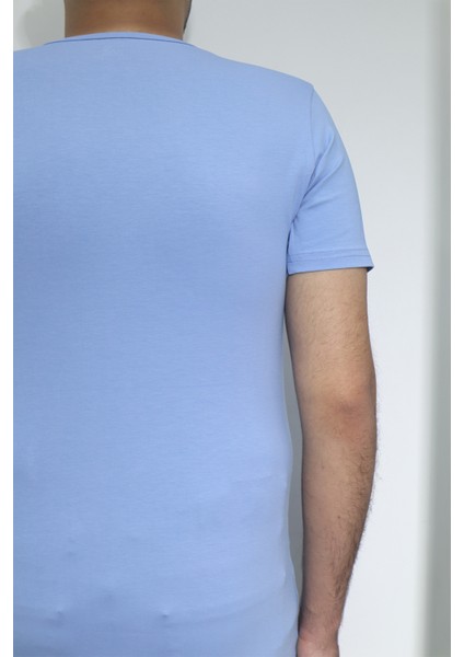Fistan Store Erkek Düz Spor Kesim Dar Kalıp Bisiklet Yaka T-Shirt fırsatları