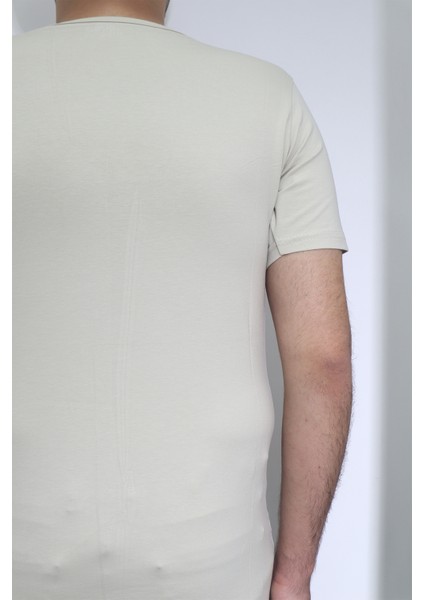 Fistan Store Erkek Düz Spor Kesim Dar Kalıp Bisiklet Yaka T-Shirt fırsatları