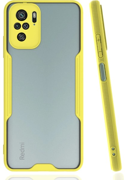 Xiaomi Redmi Note 10 Kılıf Platin Silikon - Sarı Yktsn