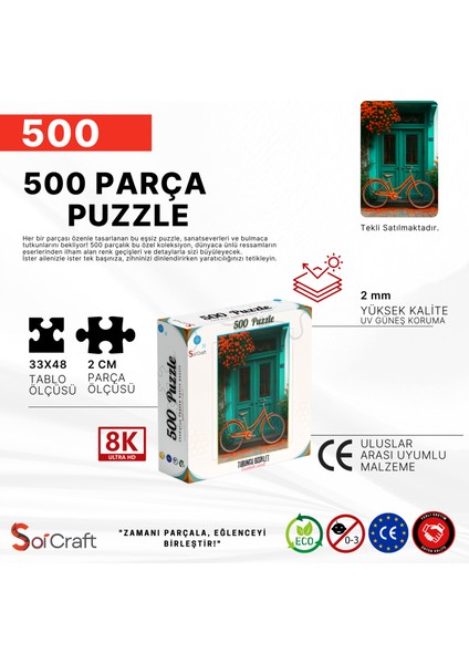 500 Parça Puzzle Turuncu Bisiklet