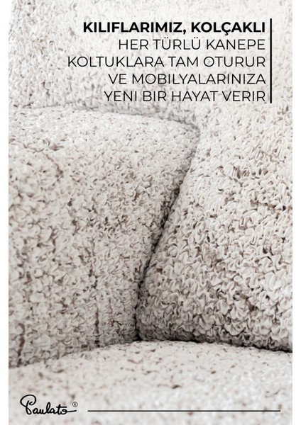 Lastikli Esnek ve Yıkanabilir 2 Kişilik Koltuk Örtüsü Çekyat Kanepe Kılıfı - Beyaz