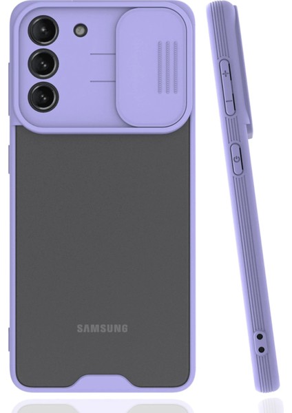 Samsung Galaxy S21 Plus Kılıf Platin Kamera Koruma Silikon - Lila Yktsn