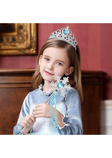 Kampanya Estevia Karlar Ülkesi Elsa Mavi Kalp Tacı ve Kar Temalı Asa Seti Yeni!!!