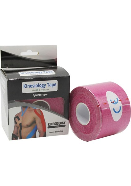 Kinesio Band Sporcı Bandı 5 M x 5 cm Yüksek Kalite Pembe Renk