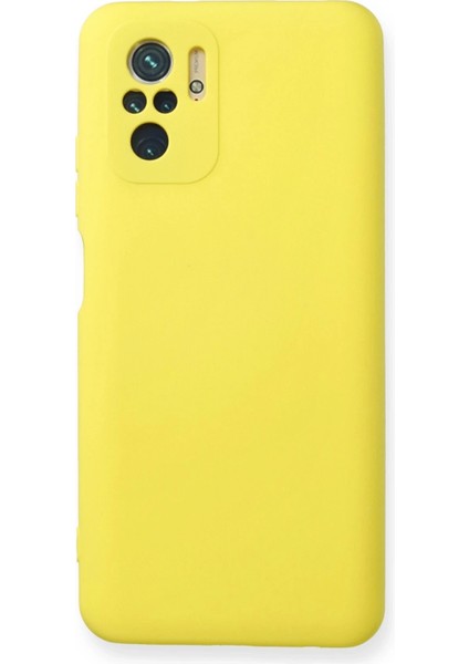 Xiaomi Redmi Note 10 Kılıf Nano Içi Kadife Silikon - Sarı Yktsn