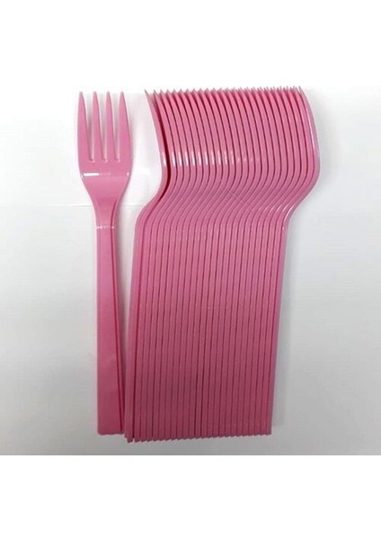 8li Plastik Çatal Pembe Kullan At fiyatları