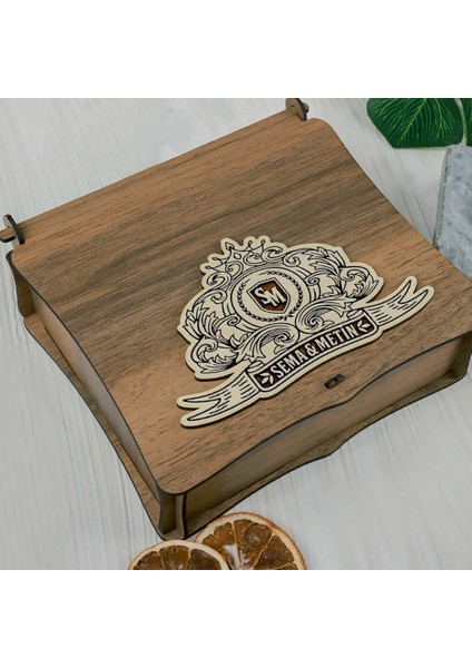 Ahşap Kutulu Retro Tasarımlı Kişiye Özel Rakı Kadehi Seti
