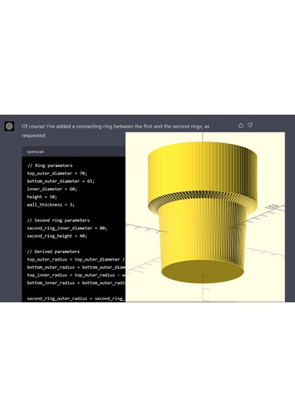 Chatgpt Fincan Adaptörü (Openscad) (Plastik Aparattır!!!)