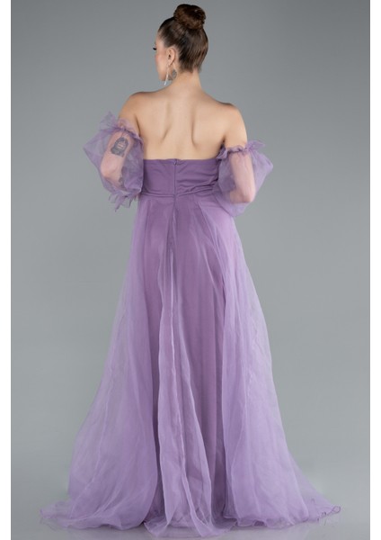 Straplez Kol Aksesuarlı Uzun Dalya Abiye Elbise ABU2076 fiyatları