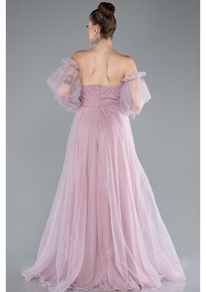 Straplez Kol Aksesuarlı Uzun Dalya Abiye Elbise ABU2076 fiyatları