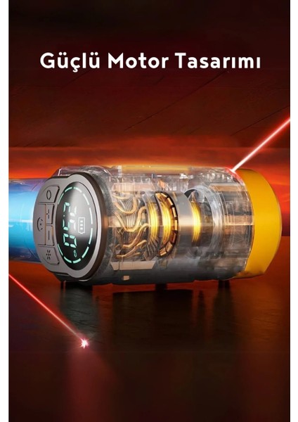 Şarjlı Oto Kompresörü Şarjlı Lastik Şişirme Cihazı Auhma Şarjlı Lastik Kompresörü 3600 Mah Lastik Şişirme Makinesi Motosikle