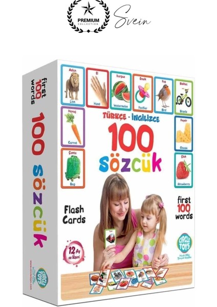 Premium Özel Üretim Zeka Geliştirici Yabancı Dil Eğitici Çocuk Ilk 100 Sözcük Ingilizce Türkçe