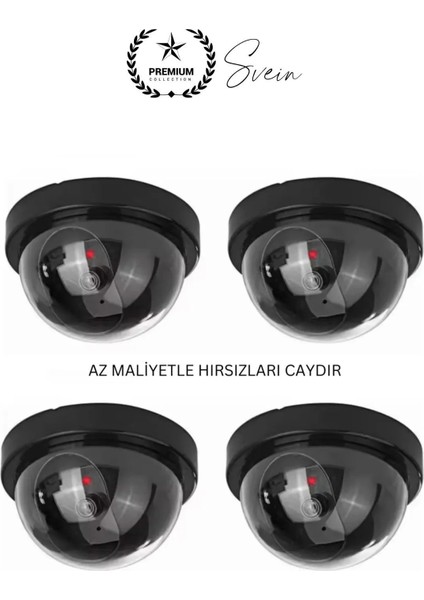 2 Ad. Caydırıcı Dome Güvenlik Kamerası LED Işıklı Hırsız Sensörlü Apartman Yazlık Maket Ev
