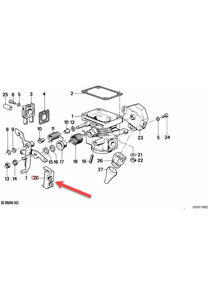 Bmw E30 \ E28 - Gaz Kelebeği Gövdesi Meme Ucu (Oem: 13 54 1 286 378) (Plastik Aparattır!!!) fırsatları