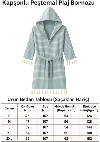 Kapşonlu Unisex Peştamal Plaj Bornozu %100 Pamuklu Marelina Mavi fiyatları