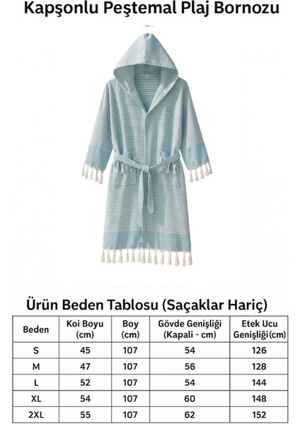 Kapşonlu Unisex Peştamal Plaj Bornozu %100 Pamuklu Marelina Turkuaz fiyatları