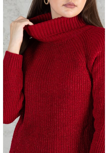 Kadın Balıkçı Yaka Sim Garnili Triko Tunik 055 modelleri