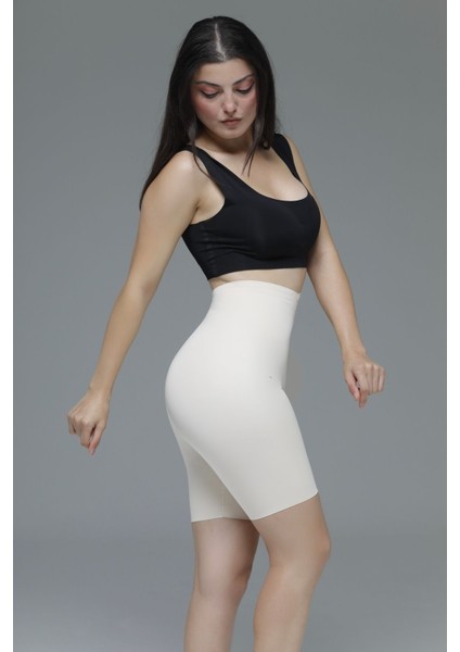 Porfy Model Lazer Kesim Spor Korse Lazer Şort Biker Şort Iz Yapmayan Şort Ten Renk