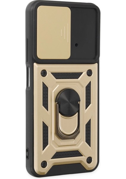 Xiaomi Poco M4 Pro 4g Kılıf Pars Lens Yüzüklü Silikon - Gold Yktsn