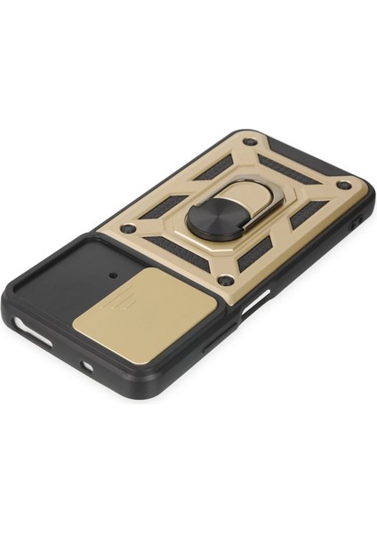 Xiaomi Poco M4 Pro 4g Kılıf Pars Lens Yüzüklü Silikon - Gold Yktsn