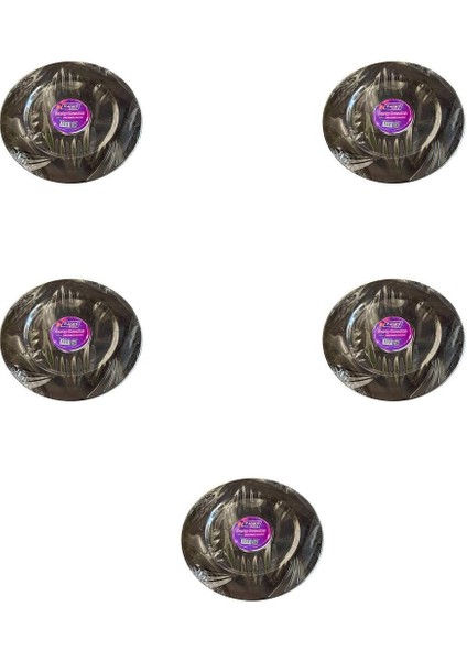 Kullan At Parti Davet Sunum Servis Plastik Sert Mika Tabak - 26 Cm. - Siyah - 6 Adetlik 5 Paket