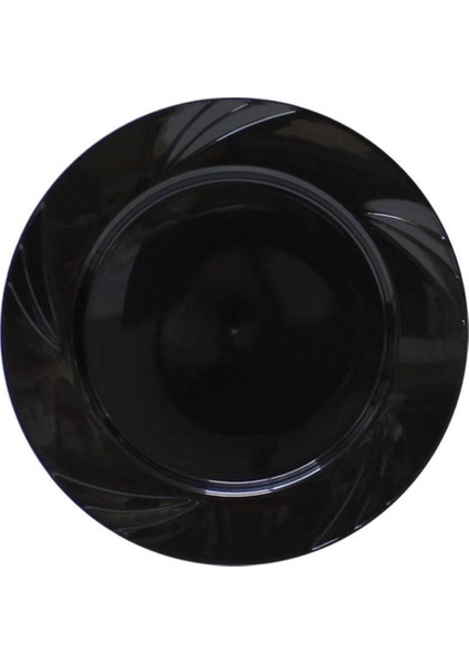 Kullan At Parti Davet Sunum Servis Plastik Sert Mika Tabak - 26 Cm. - Siyah - 6 Adetlik 5 Paket modelleri