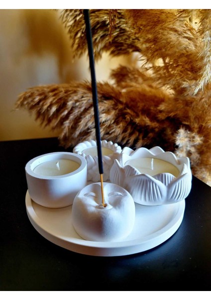 Beyaz Renk 5'li Set (16 cm Sunum Tepsisi 3 Tütsülük) Hediye Tütsü fiyatları