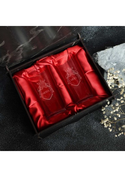 Kraliyet Desenli Isme Özel Rakı Kadehi Seti modelleri