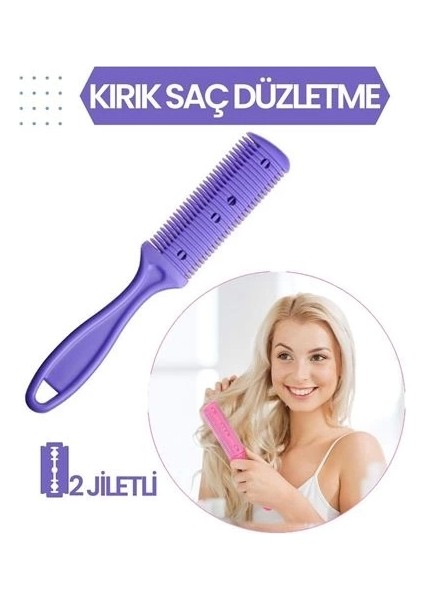 2 Jiletli Kırık Saç Düzeltme İnceltme Tarağı